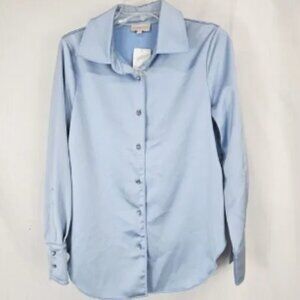 Ciebon Sabrina Jewel Button Down In Ice Blue Long Sleeve Women's Size Small